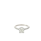 14k White Gold 1.73ct H SI2 Cushion Diamond/ .35ct H SI2 Round Diamond Engagement Design By Vera Wong and Certified By GIA # 6445393945